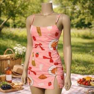 Chic Pink Picnic Mini Dress